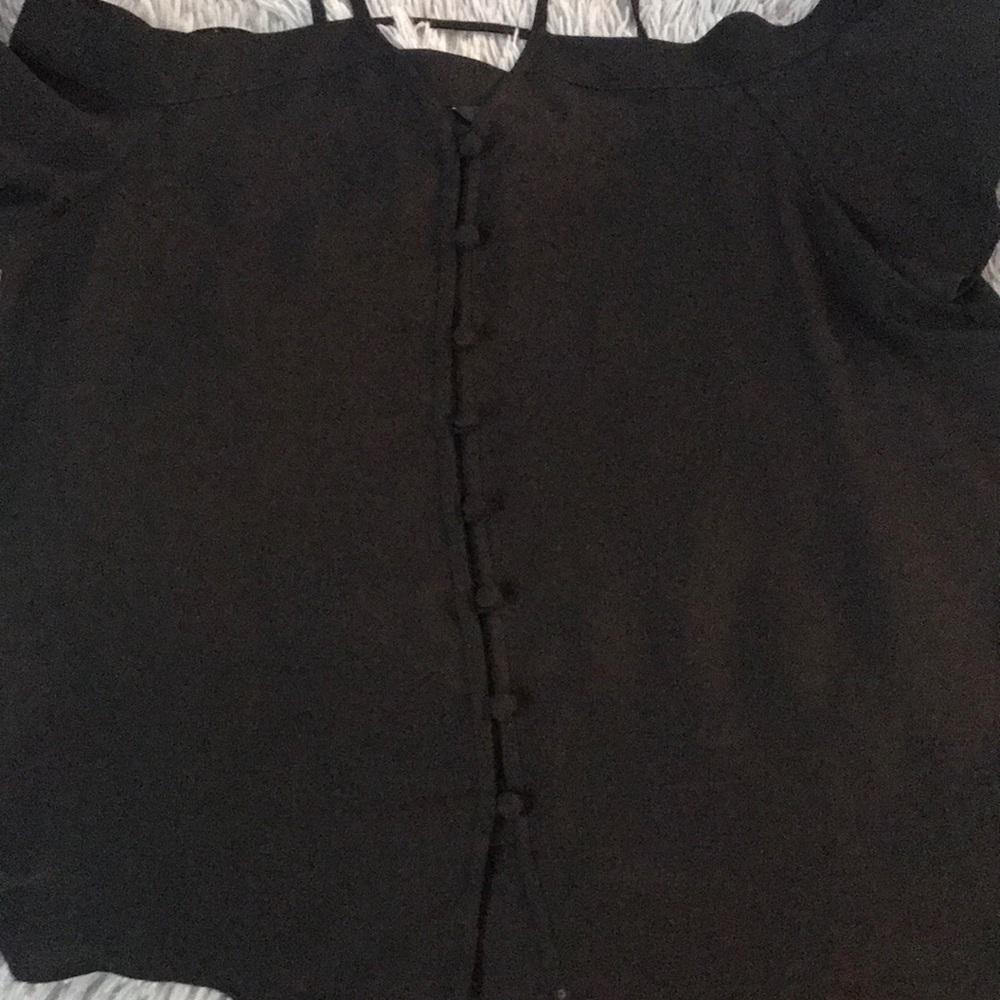 Black off the shoulder blouse